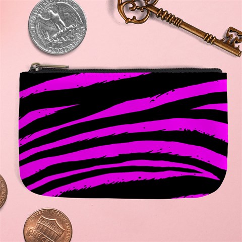 Pink Zebra Large Coin Purse from ArtsNow.com Front