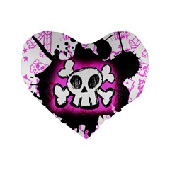 Cartoon Skull Standard 16  Premium Heart Shape Cushion  from ArtsNow.com Front