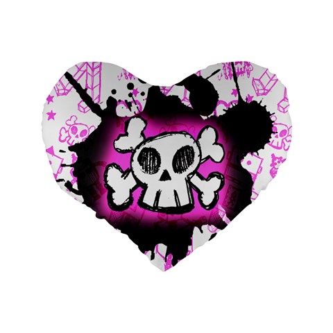 Cartoon Skull Standard 16  Premium Heart Shape Cushion  from ArtsNow.com Back