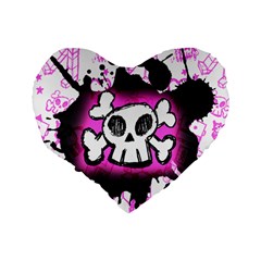 Cartoon Skull Standard 16  Premium Heart Shape Cushion  from ArtsNow.com Back