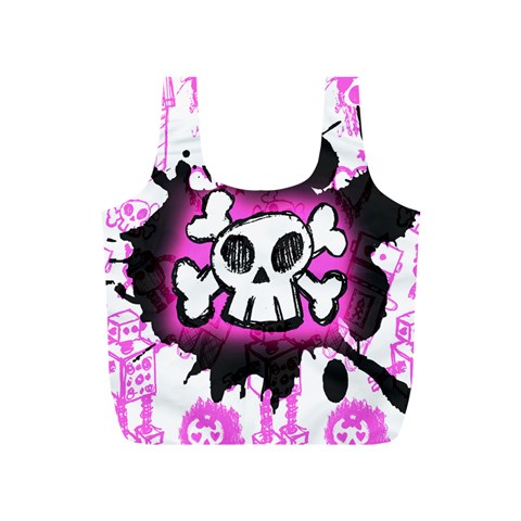 Cartoon Skull Full Print Recycle Bag (S) from ArtsNow.com Back