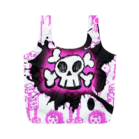 Cartoon Skull Full Print Recycle Bag (M) from ArtsNow.com Back