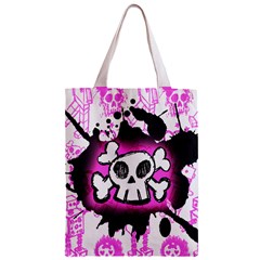 Cartoon Skull Zipper Classic Tote Bag from ArtsNow.com Front