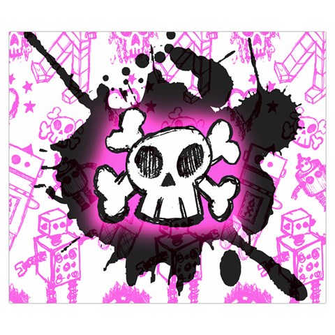 Cartoon Skull Zipper Large Tote Bag from ArtsNow.com Back