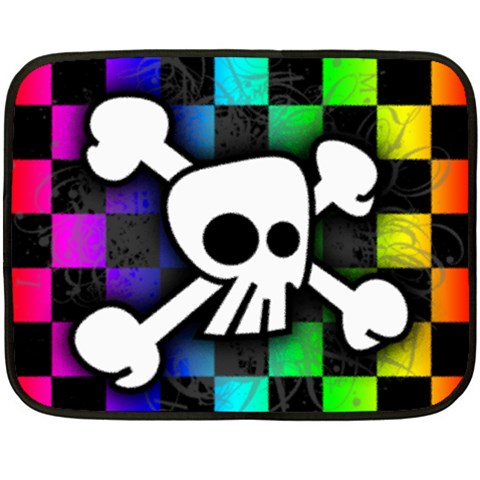 Checker Rainbow Skull Double Sided Fleece Blanket (Mini) from ArtsNow.com 35 x27  Blanket Back