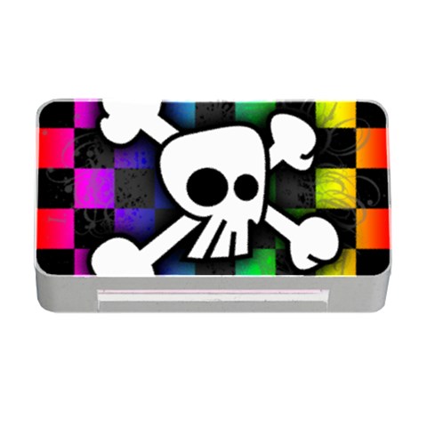 Checker Rainbow Skull Memory Card Reader with CF from ArtsNow.com Front