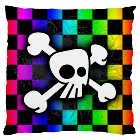 Checker Rainbow Skull Standard Flano Cushion Case (Two Sides) from ArtsNow.com Back