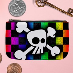 Checker Rainbow Skull Large Coin Purse from ArtsNow.com Front