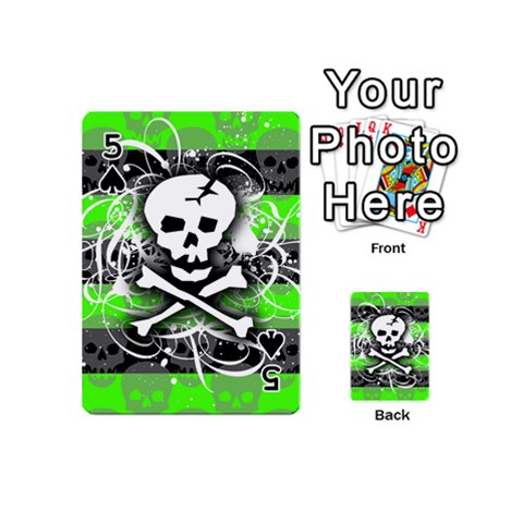 Deathrock Skull Playing Cards 54 Designs (Mini) from ArtsNow.com Front - Spade5