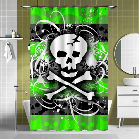 Deathrock Skull Shower Curtain 48  x 72  (Small) from ArtsNow.com Curtain(48  X 72 ) - 42.18 x64.8  Curtain(48  X 72 )