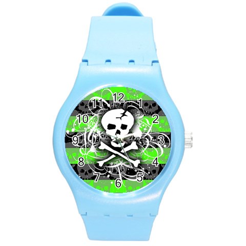 Deathrock Skull Round Plastic Sport Watch (M) from ArtsNow.com Front