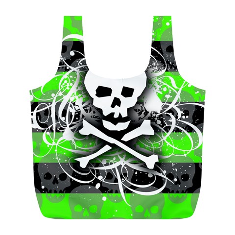 Deathrock Skull Full Print Recycle Bag (L) from ArtsNow.com Back