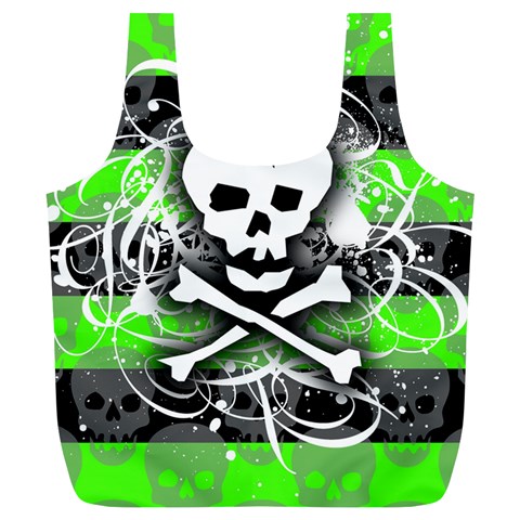 Deathrock Skull Full Print Recycle Bag (XL) from ArtsNow.com Back