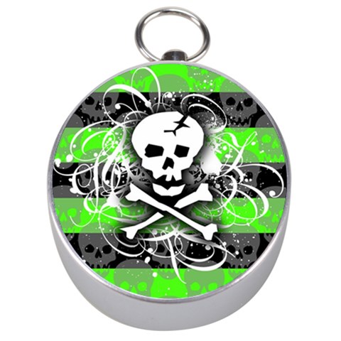 Deathrock Skull Silver Compass from ArtsNow.com Front