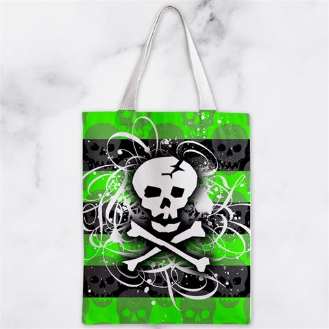 Deathrock Skull Zipper Classic Tote Bag from ArtsNow.com Back