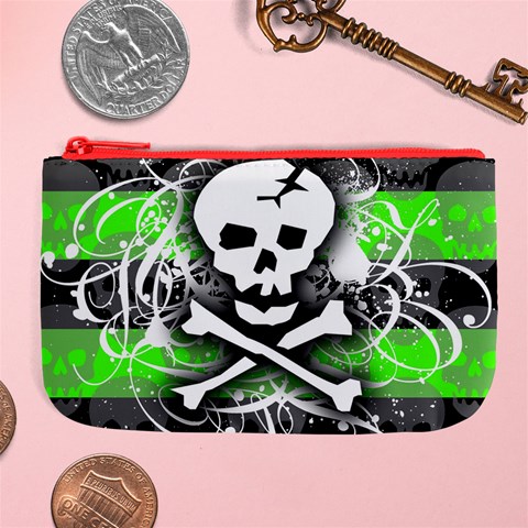 Deathrock Skull Large Coin Purse from ArtsNow.com Front