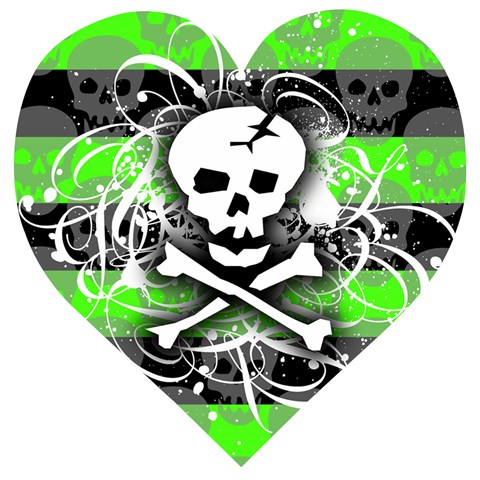 Deathrock Skull Wooden Puzzle Heart from ArtsNow.com Front