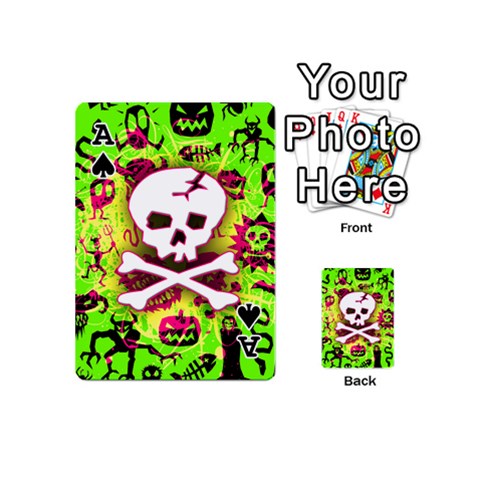 Ace Deathrock Skull & Crossbones Playing Cards 54 Designs (Mini) from ArtsNow.com Front - SpadeA