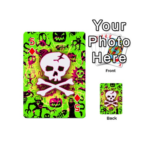 Deathrock Skull & Crossbones Playing Cards 54 Designs (Mini) from ArtsNow.com Front - Diamond5