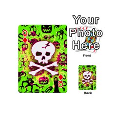 Queen Deathrock Skull & Crossbones Playing Cards 54 Designs (Mini) from ArtsNow.com Front - DiamondQ
