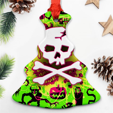 Deathrock Skull & Crossbones Christmas Tree Ornament (Two Sides) from ArtsNow.com Back