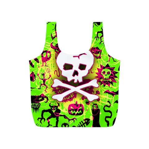 Deathrock Skull & Crossbones Full Print Recycle Bag (S) from ArtsNow.com Back