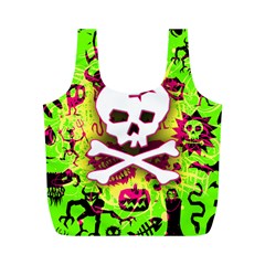 Deathrock Skull & Crossbones Full Print Recycle Bag (M) from ArtsNow.com Back