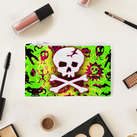 Deathrock Skull & Crossbones Cosmetic Bag (XS) from ArtsNow.com Front