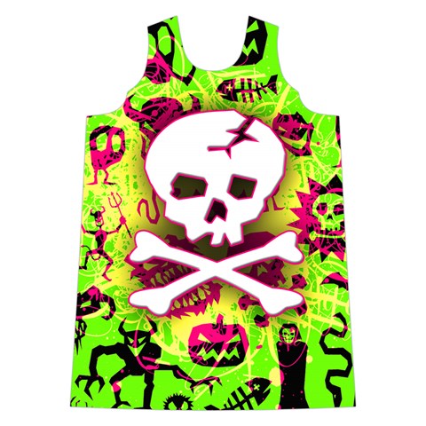 Deathrock Skull & Crossbones Shoulder Cutout Velvet One Piece from ArtsNow.com Front