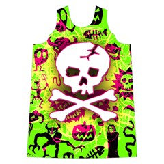 Deathrock Skull & Crossbones Shoulder Cutout Velvet One Piece from ArtsNow.com Front