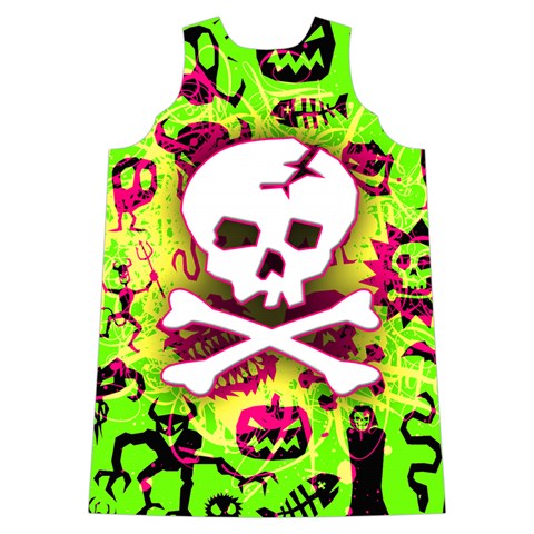 Deathrock Skull & Crossbones Shoulder Cutout Velvet One Piece from ArtsNow.com Back