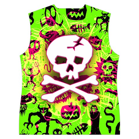 Deathrock Skull & Crossbones Women s Button Up Vest from ArtsNow.com Back