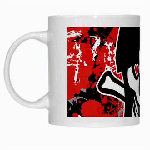 Emo Girl Skull White Mug from ArtsNow.com Left