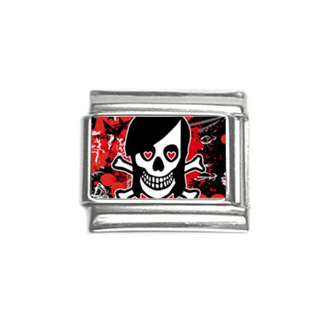 Emo Girl Skull Italian Charm (9mm) from ArtsNow.com Front