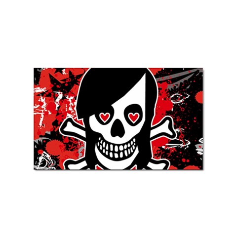 Emo Girl Skull Sticker (Rectangular) from ArtsNow.com Front