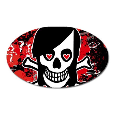 Emo Girl Skull Magnet (Oval) from ArtsNow.com Front