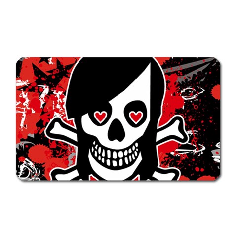 Emo Girl Skull Magnet (Rectangular) from ArtsNow.com Front