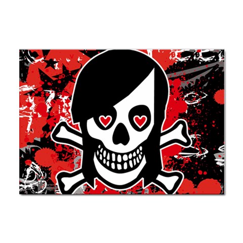 Emo Girl Skull Sticker A4 (10 pack) from ArtsNow.com Front