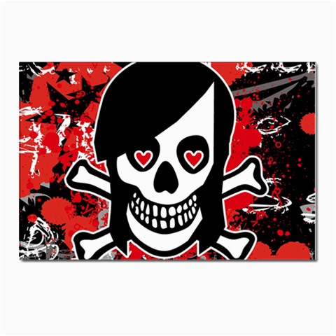 Emo Girl Skull Postcard 4 x 6  (Pkg of 10) from ArtsNow.com Front