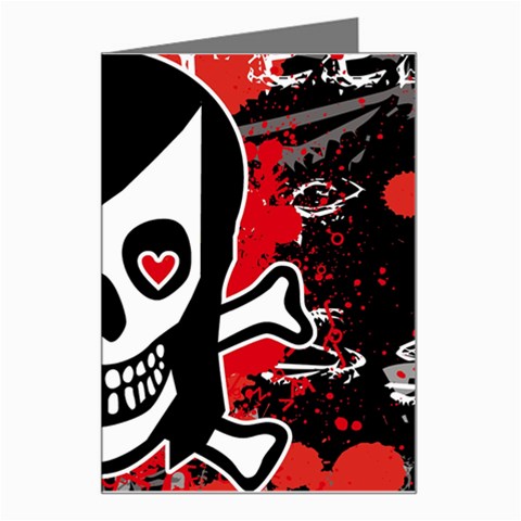 Emo Girl Skull Greeting Card from ArtsNow.com Left