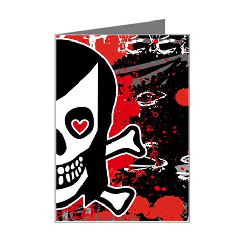 Emo Girl Skull Mini Greeting Card from ArtsNow.com Left