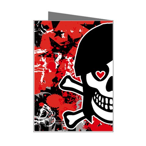 Emo Girl Skull Mini Greeting Card from ArtsNow.com Right