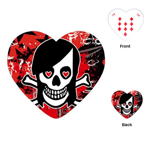 Emo Girl Skull Playing Cards Single Design (Heart) from ArtsNow.com Front