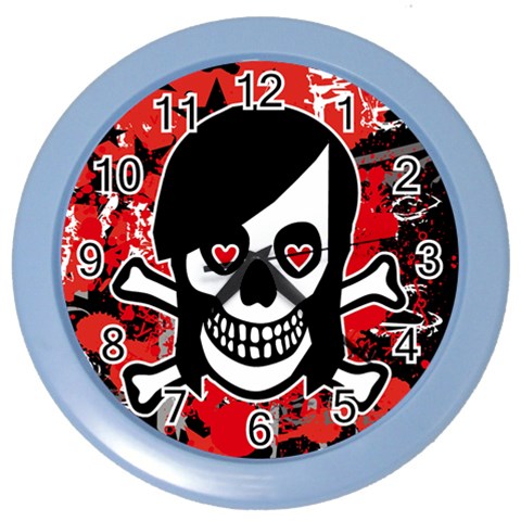 Emo Girl Skull Color Wall Clock from ArtsNow.com Front