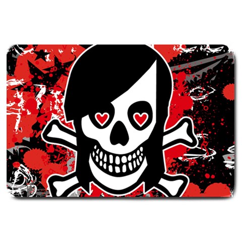 Emo Girl Skull Large Doormat from ArtsNow.com 30 x20  Door Mat