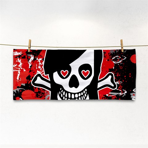 Emo Girl Skull Hand Towel from ArtsNow.com Front