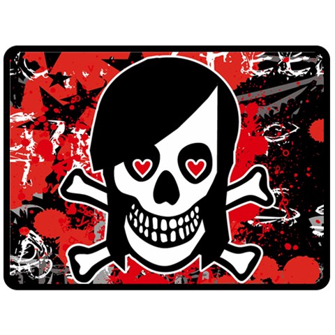 Emo Girl Skull Fleece Blanket (Large) from ArtsNow.com 80 x60  Blanket Front