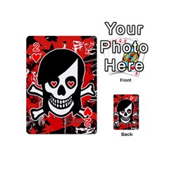 Emo Girl Skull Playing Cards 54 Designs (Mini) from ArtsNow.com Front - Heart2