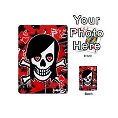 Emo Girl Skull Playing Cards 54 Designs (Mini) from ArtsNow.com Front - Heart4