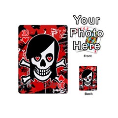 Emo Girl Skull Playing Cards 54 Designs (Mini) from ArtsNow.com Front - Heart10